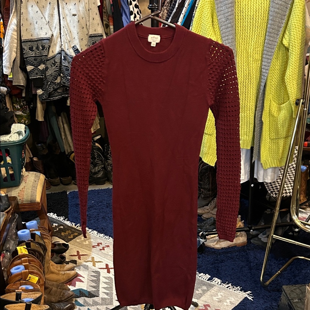 Wilfred Burgundy Long Sleeve Dress